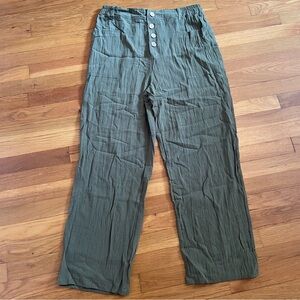 Casual Olive Green Pants
